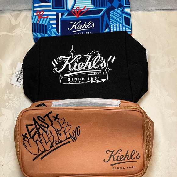 NWT Kiehl’s Cosmetic Makeup Bag Bundle Of Three - Picture 2 of 10